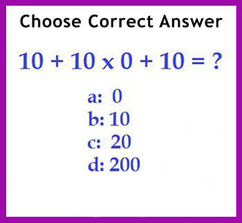 Printables Maths Question Simple Pics brain games and training math skills braingymmer if you follow the bodmas technique will find that answer is c 20